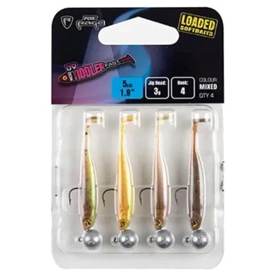 Afbeelding van Fox Rage Micro Tiddler Fast Mixed UV Colour Pack Loaded 5cm + 3g (4pcs) Shad
