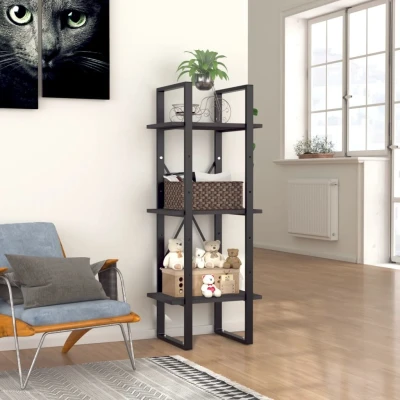 Afbeelding van Boekenkast met 3 schappen 40x30x105 cm spaanplaat grijs