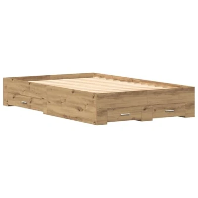 Afbeelding van vidaXL Bedframe met lades Artisan Eiken 120x200 cm Bewerkt hout