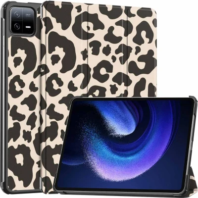 Afbeelding van iMoshion Tablet Hoes Geschikt voor Xiaomi Pad 6 Pro / Design Trifold Bookcase Meerkleurig /Leopard