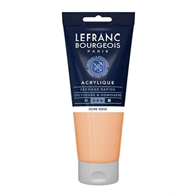 Image de Lefranc Bourgeois 300410 Fine Peinture acrylique Ocre rose Tube de 200 ml crémeuse à base d&#039;eau Séchage rapide Résistant la lumière Imperméable