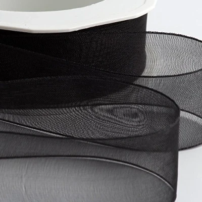 Afbeelding van Italian Options Organza band, 38 mm x 20 m, zwart