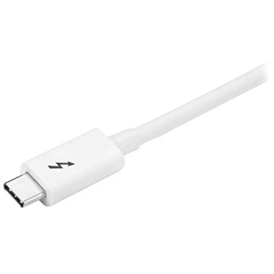 Image de StarTech.com Câble Thunderbolt 3 de 1 m 20 Gb/s Compatible USB et DisplayPort blanc (TBLT3MM1MW) 24 pin C (M) pour 3.1 Gen 2 / 1.2 support 4K