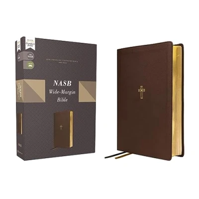 Afbeelding van NASB, Wide Margin Bible, Leathersoft, Brown, Red Letter, 1995 Text, Comfort Print