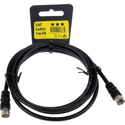 Afbeelding van Satelliet Kabel met F stekker voor TV Erard 1.5m Zwart