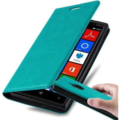 Afbeelding van Cadorabo Hoesje geschikt voor Nokia Lumia 830 in BENZINE TURKOOIS Beschermhoes met magnetische sluiting, standfunctie en kaartvakje Book Case Cover Etui