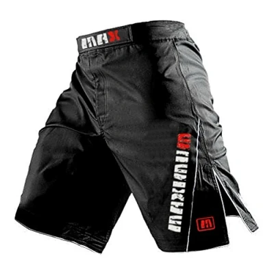Afbeelding van Vechtshorts voor MMA, kickboksen, worstelen en gym, zwart.