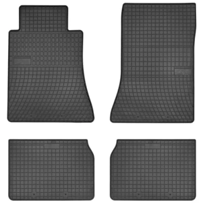 Afbeelding van M MOTOS Rubberen vloermatten voor Mercedes W124 1984 1993. Verbeter je reiscomfort met de zwarte antislip automat, ET automat alle weersomstandigheden, bescherming tegen vuil