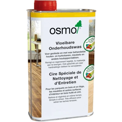 Afbeelding van Osmo Onderhoudswas 3087 Wit Transparant 1 Liter Houten Vloer Onderhoud Voor Witte Vloeren
