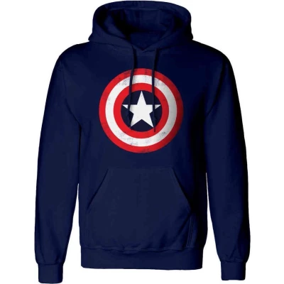 Afbeelding van Henry Tiger Marvel Comics Avengers Captain America Shield Hoodie, Heren, Maat: XXL, Navy blue