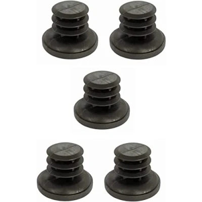 Afbeelding van cyclingcolors 5 x ronde buiseindkap voor stoel, meubels, tafel, kunststof, zwart, pad (d = 7 8 mm)