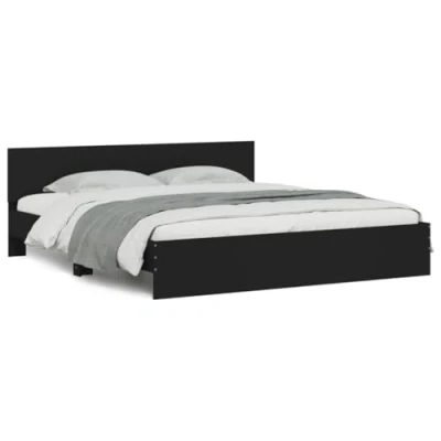 Afbeelding van vidaXL Bedframe met hoofdeinde zwart 160x200 cm