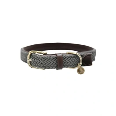 Afbeelding van Gevlochten Nylon Hondenhalsband grijs L 62cm