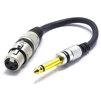 Afbeelding van Vitalco Micro 3 pins XLR aansluiting naar 6,3 mm mono jack adapter TS
