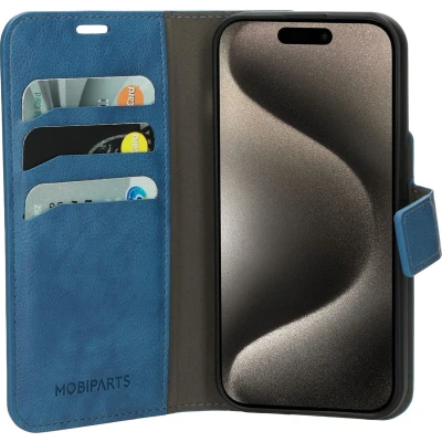 Afbeelding van Mobiparts Classic Wallet Case Apple iPhone 15 Pro Steel Blue