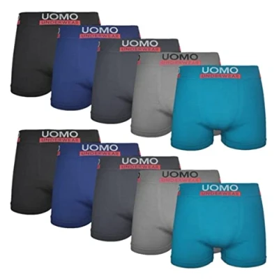 Afbeelding van Set van 10 retro boxershorts microvezel voor heren, meerkleurig. 2.
