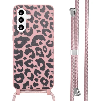 Afbeelding van imoshion hoesje Geschikt voor Samsung Galaxy A56 met koord Siliconen design Meerkleurig / Animal Pink