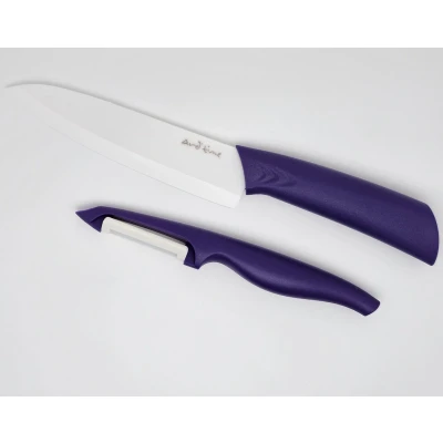 Afbeelding van Keramische messenset Mes 15cm + Plantaardige Fruit Peeler Keuken Chef Set Paarse LT2CETP PR
