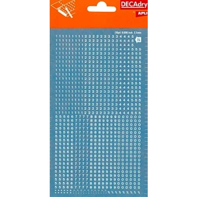 Afbeelding van APLI DDB14F Witte overdrachtsnummers 2,5 mm 952 tekens,Wit