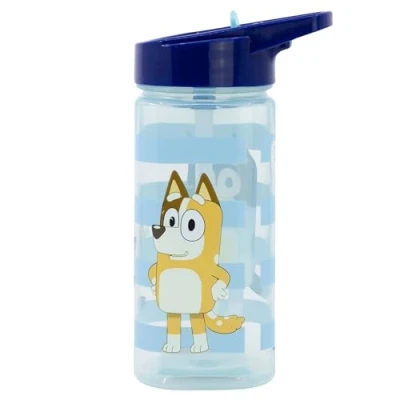 Image de Bluey Bouteille d&#039;eau carrée réutilisable avec paille intégrée 510 ml
