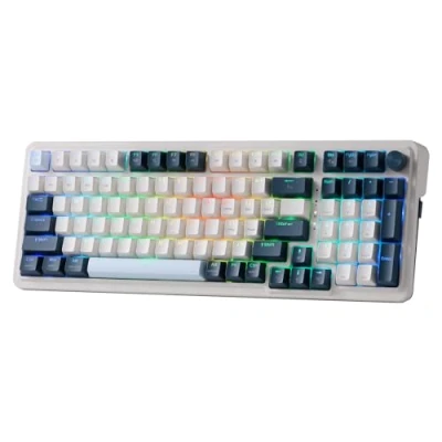 Afbeelding van Redragon K686 PRO RGB gaming toetsenbord met 98 toetsen draadloze afdichting, Windows/Mac mechanisch 3 modi en hot swappable stekker, speciale bediening draaiknop pads