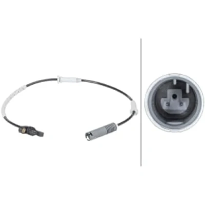 Afbeelding van HELLA 6PU 012 679 881 ABS Sensor Vooras links, rechts Geluidsensor 2 polig 585mm BMW: 3 Saloon, Touring, 1 Hatchback