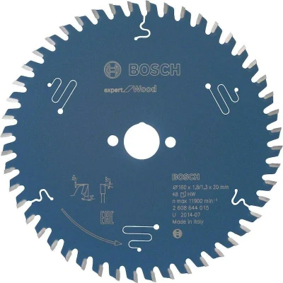 Image de BOSCH 2608644015 lame de scie circulaire Expert pour le bois, 160 x 20 1.8 mm, 48T