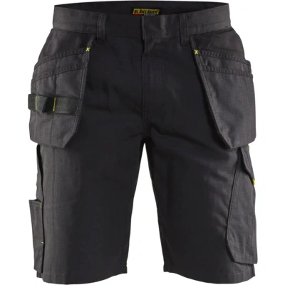 Afbeelding van Blaklader Service short met spijkerzakken 1494 1330 Zwart/High Vis Geel
