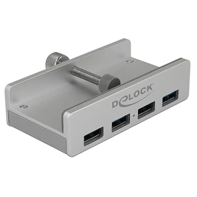Afbeelding van Delock Externe (USB A, 4 Havens), Docking station + USB hub, Zilver