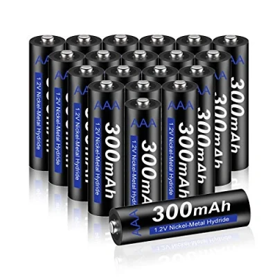 Afbeelding van CITYORK AAA batterij, 300 mAh, 1,2 V, NiMH, 20 stuks, oplaadbare batterijen, lage zelfontlading en voorgeladen, ideaal voor speelgoed, draadloos toetsenbord/muis