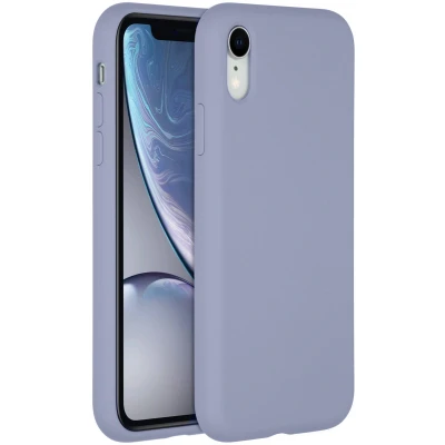 Afbeelding van Accezz Hoesje Geschikt voor iPhone Xr Siliconen Liquid Silicone Backcover Lavendel