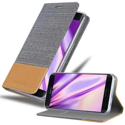 Afbeelding van Cadorabo Hoesje geschikt voor Huawei MATE 9 PRO in LICHTGRIJS BRUIN Beschermhoes met magnetische sluiting, standfunctie en kaartvakje Book Case Cover Etui