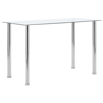 Afbeelding van Eettafel 120x60x75 cm gehard glas transparant