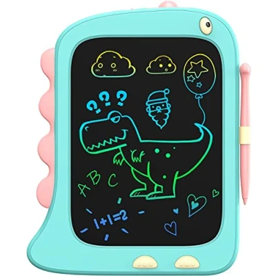 Afbeelding van ORSEN LCD schrijfbord speelgoed vanaf 1 2 3 4 5 6 jaar oud jongens meisjes, 8,5 inch scherm tekenbord tekenbord, dinosaurus schrijftablet Kerstmis kleine cadeaus voor kinderen (blauw)