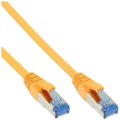 Image de InLine Cordon de raccordement RJ 45 (M) pour 15 m SFTP, PiMF CAT 6a sans halogène jaune