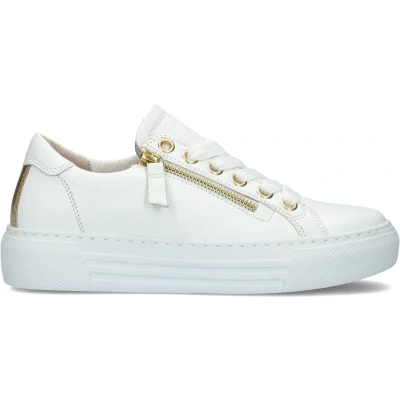 Afbeelding van Gabor Comfort Sneakers laag, Dames, Maat: 36, Weiss/platino Leer