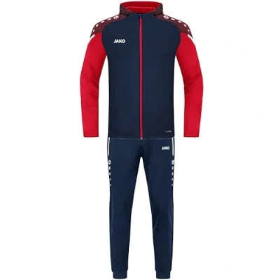 Afbeelding van Trainingspak Polyester Performance met capuchon Marine/rood / 140