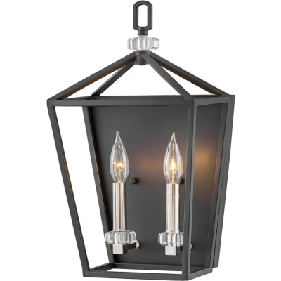 Afbeelding van Hinkley LED Wandlamp Stinson 2X E14 Max 60W Black with Polished Nickel