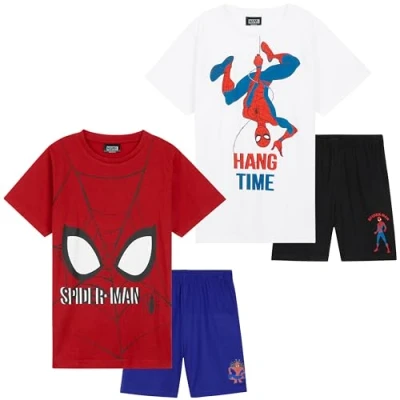 Afbeelding van Marvel Spiderman pyjama voor jongens, zacht en comfortabel, kinderen, 2 stuks, Rood/Wit