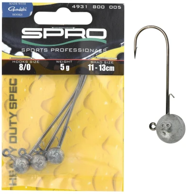Afbeelding van Spro Round Jighead Hooksize 6/0 Shad 9 11cm Maat : 7g (3 pcs)