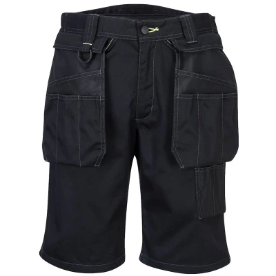 Afbeelding van PW3 Korte Werkbroek met holsterzakken maat 28, Black