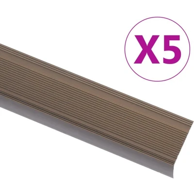 Afbeelding van vidaXL Trapneuzen L vormig 5 st 90 cm aluminium bruin
