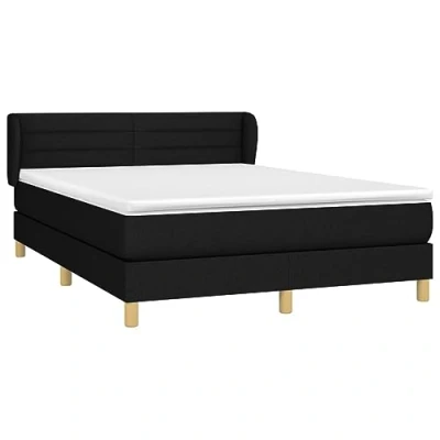 Afbeelding van vidaXL Boxspring met matras stof zwart 140x200 cm