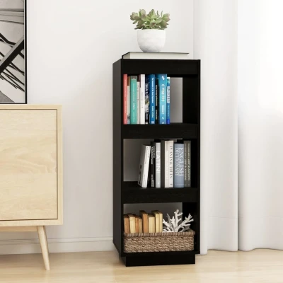 Afbeelding van Boekenkast/kamerscherm 40x35x103 cm massief grenenhout zwart