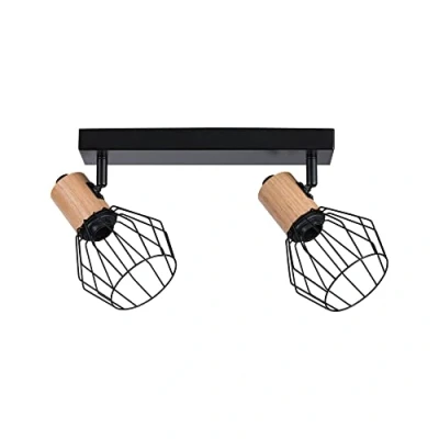 Afbeelding van Paulmann Lanka 66767 Wandspot E14 Zwart, Hout (licht)