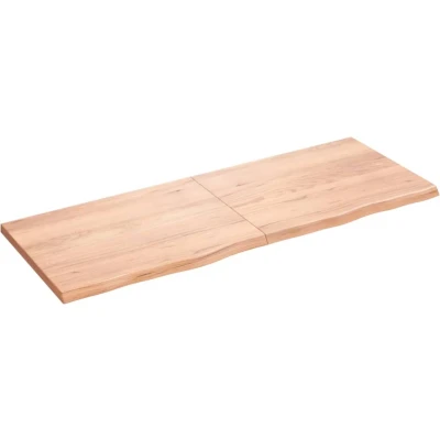 Afbeelding van vidaXL Wastafelblad 160x60x(2 4) cm behandeld massief hout lichtbruin