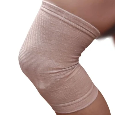 Afbeelding van GYOUNG Elastische kniebandage van wol en katoen, knieondersteuning voor mannen/vrouwen, compressieband, verlichting bij reuma, gewrichtspijn, sportactiviteiten, beige, maat 1