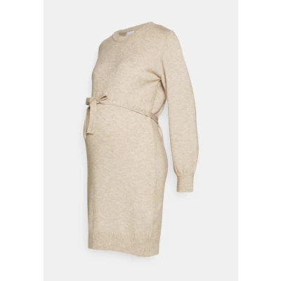 Afbeelding van Mamalicious Mlnewanne Dress Gebreide jurk, Dames, Maat: 38, Natural melange