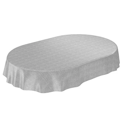 Afbeelding van ANRO Tafelkleed Tafelzeil Linnenlook ovaal 140x180cm