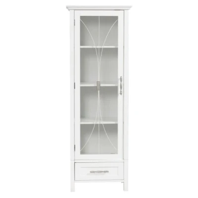 Afbeelding van Teamson Home Badkamerkast Delaney Staand Houten Kastje Met Deur en Planken Wit
